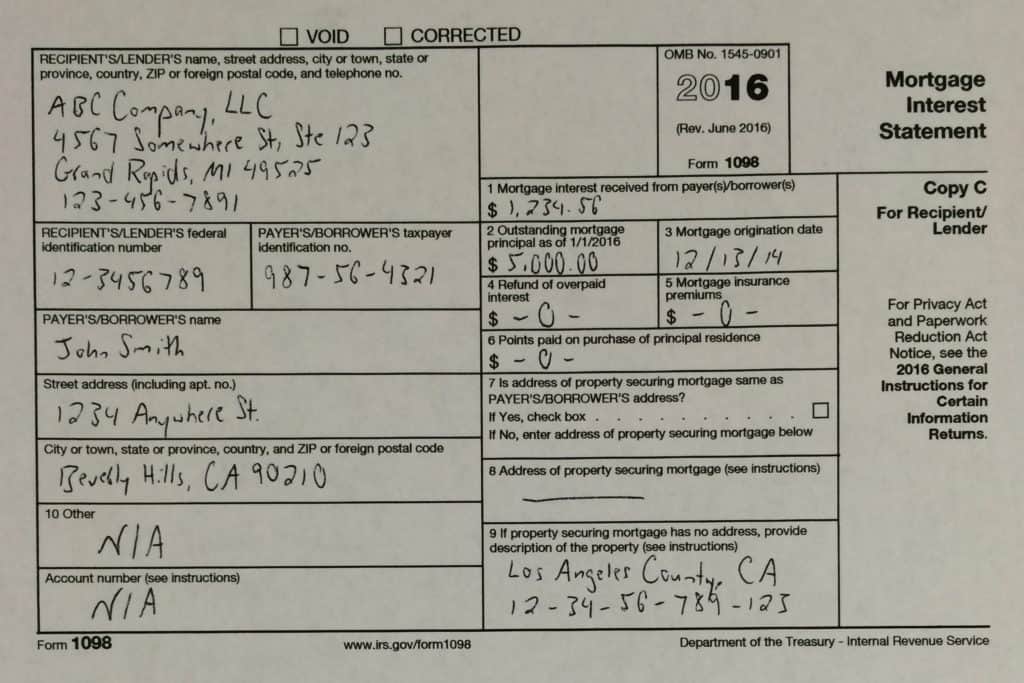 IRS Form 1098 Copy C