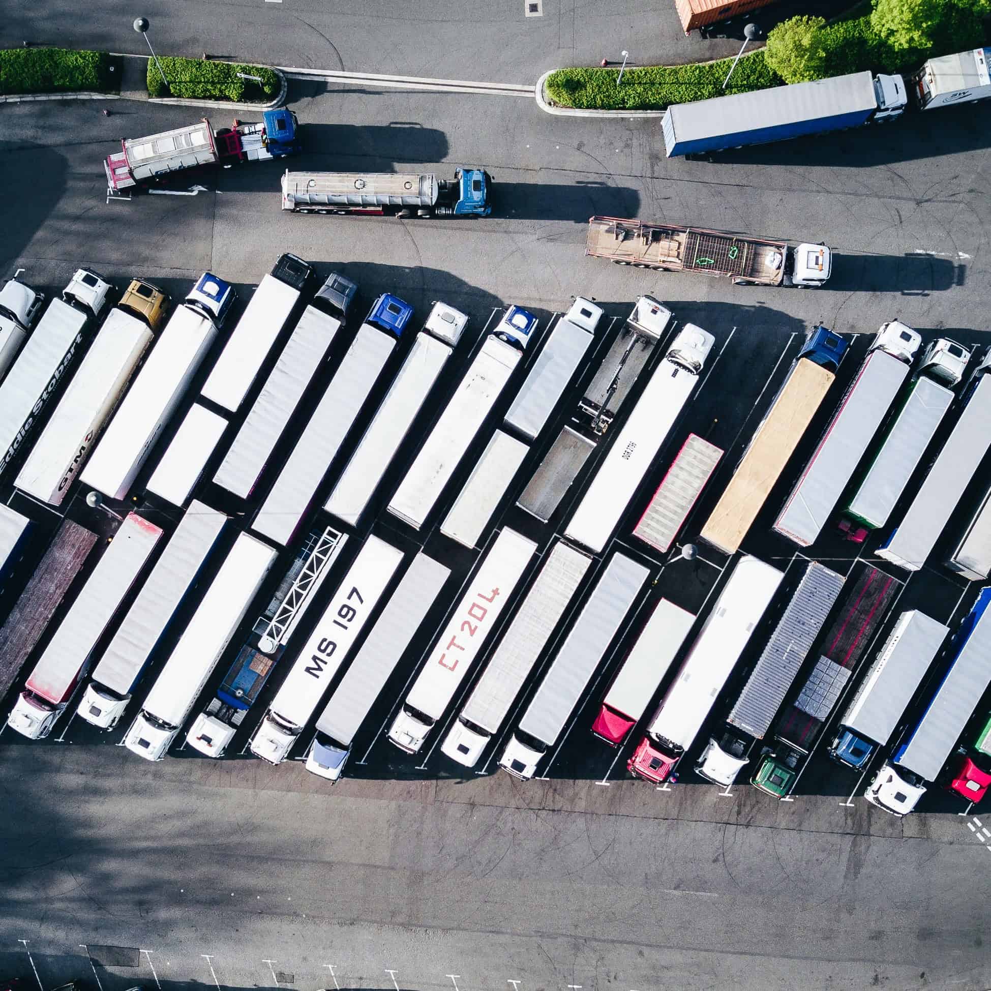 industrial outdoor storage semi truck parking