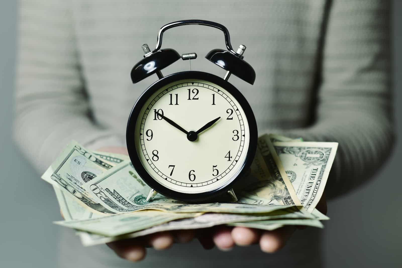 clock over cash