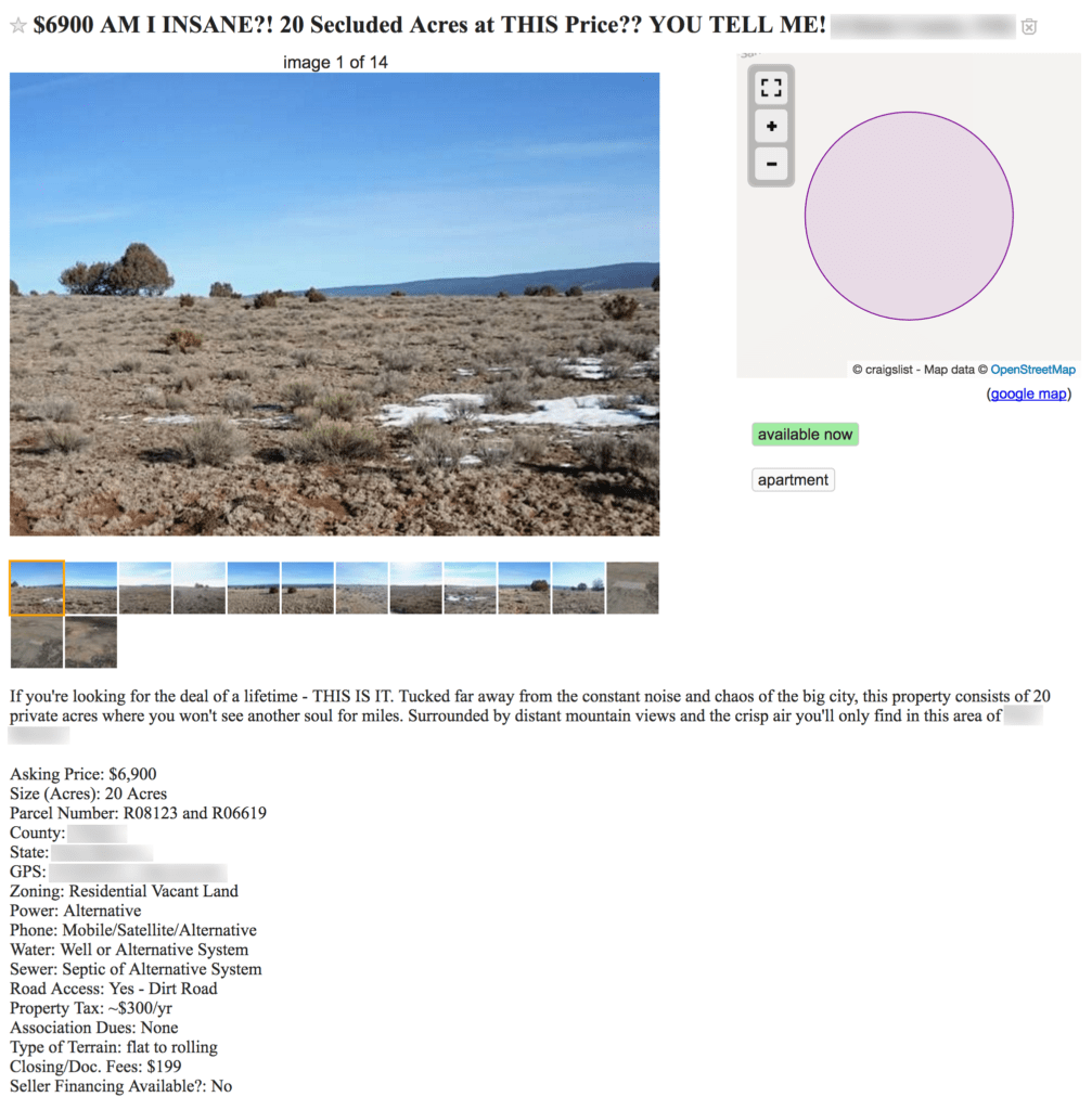 Craigslist screenshot