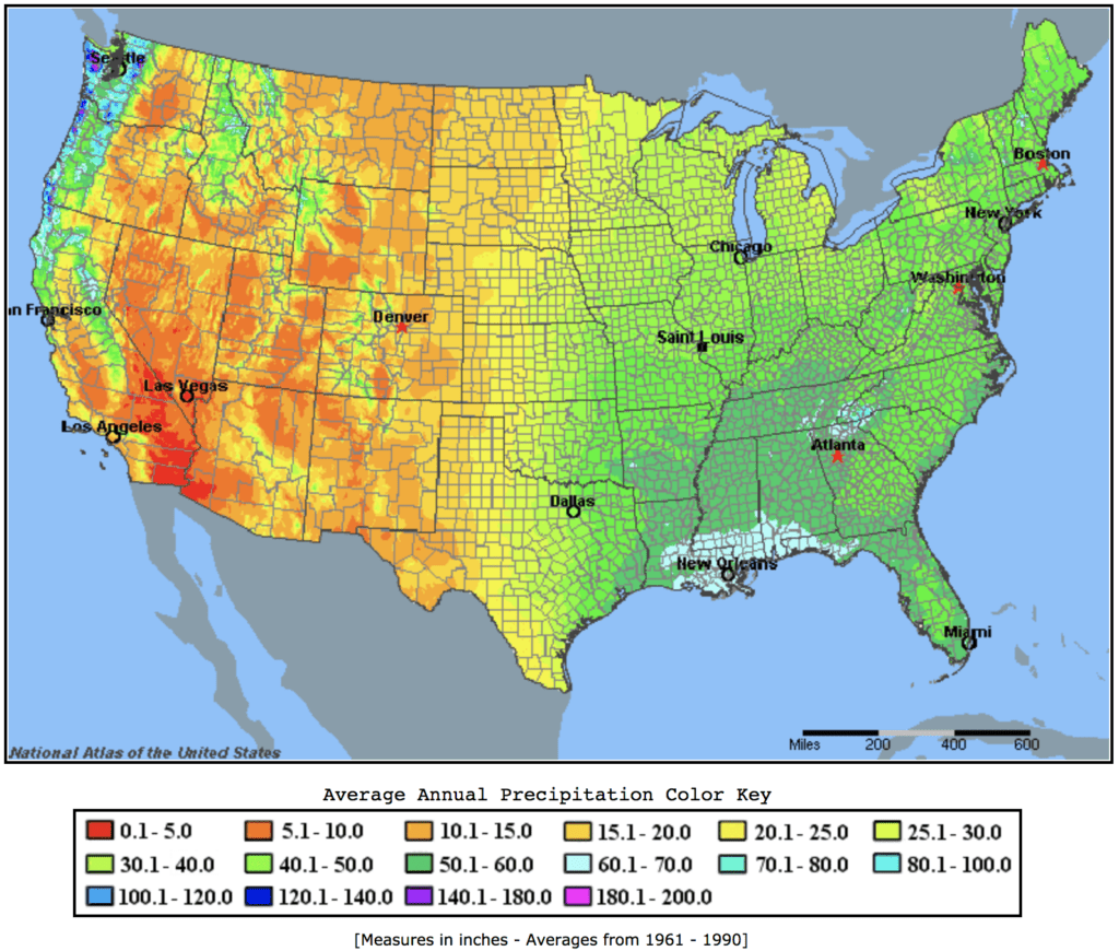 annual rainfall map