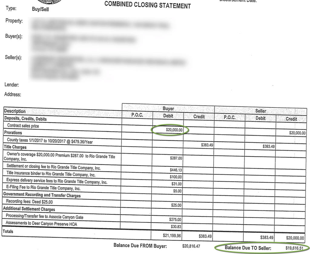 balance due to seller