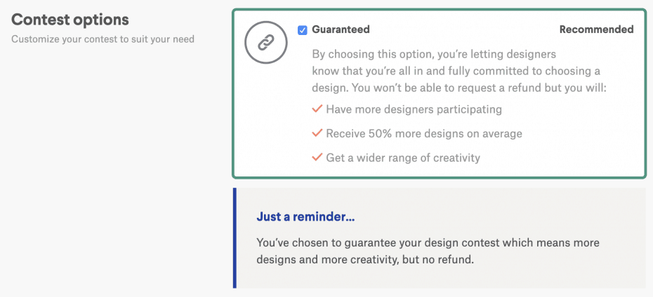 99designs contest options